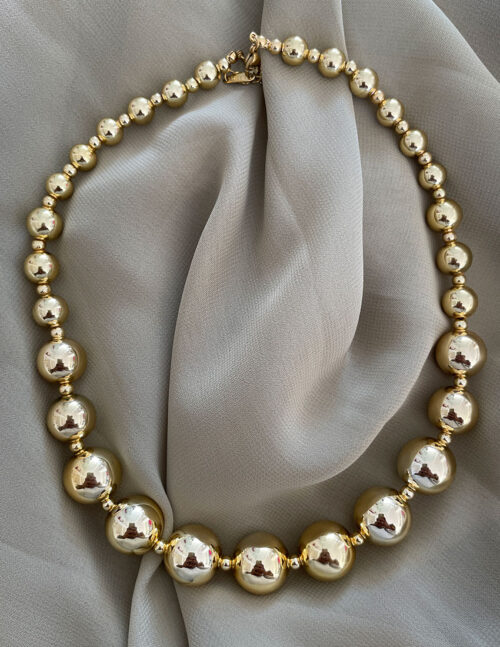 Collar perlas doradas
