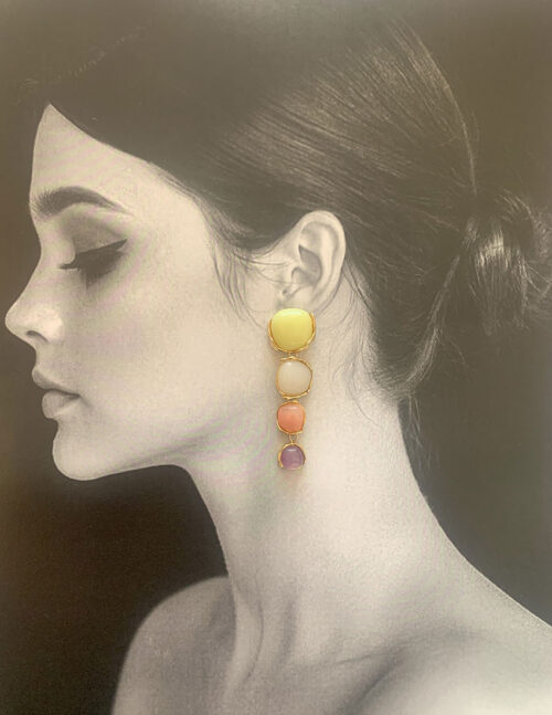 Aretes colgantes, cuentas de acrilico en colores