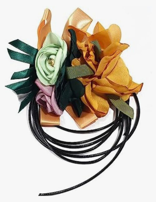 Gargantilla con flores de colores en satin