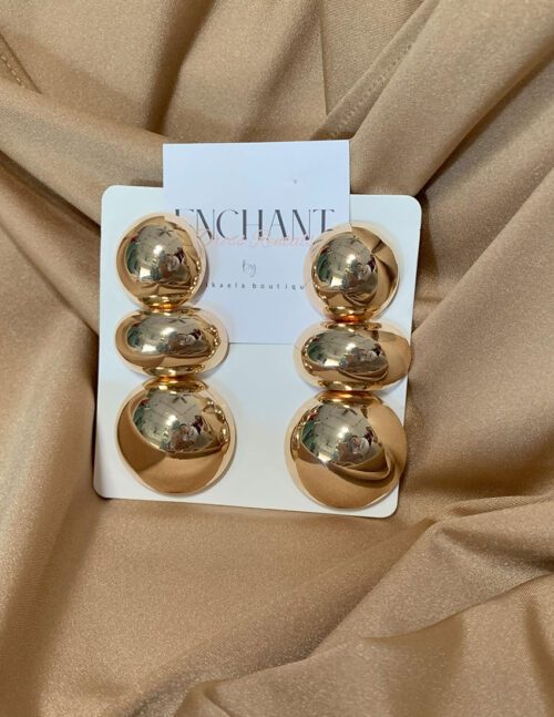 Maxi aretes metálicos, dorado esferas