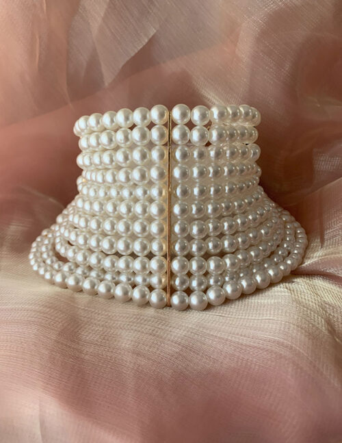 Collar perlas imitación, entretejidas