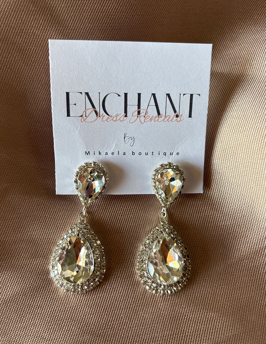 Aretes colgantes diseño gota imitacion diamante