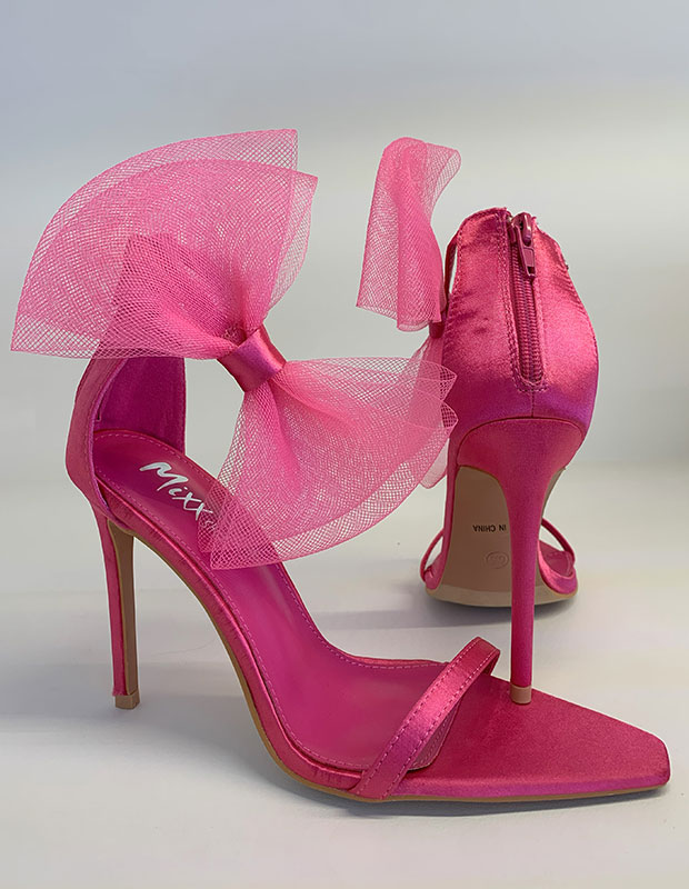 Sandalias fucsia moño